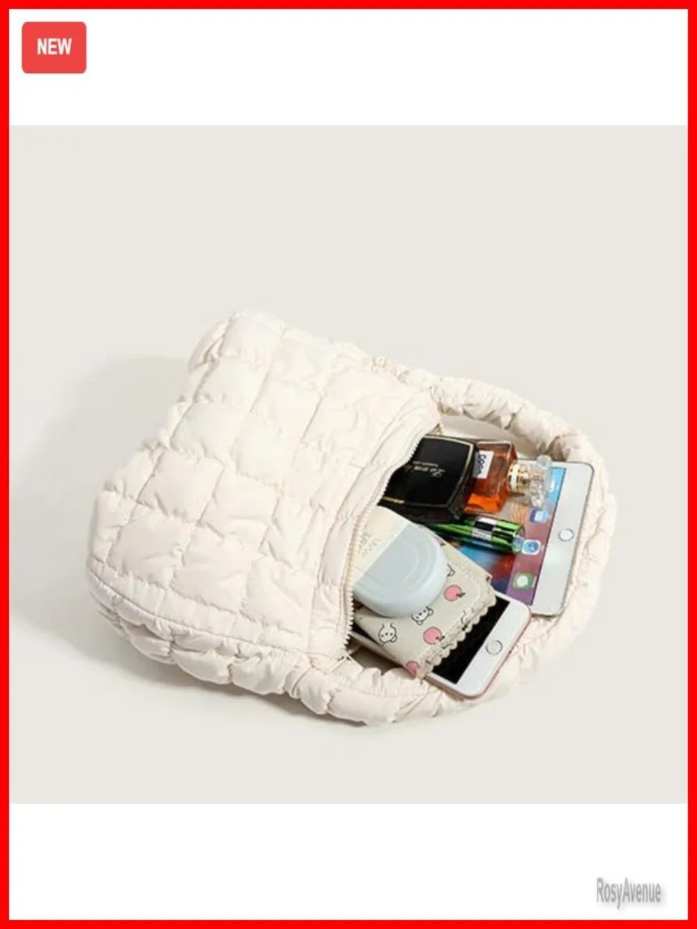 Quilted Puffer Hobo Bag Small Nylon Shoulder Purse